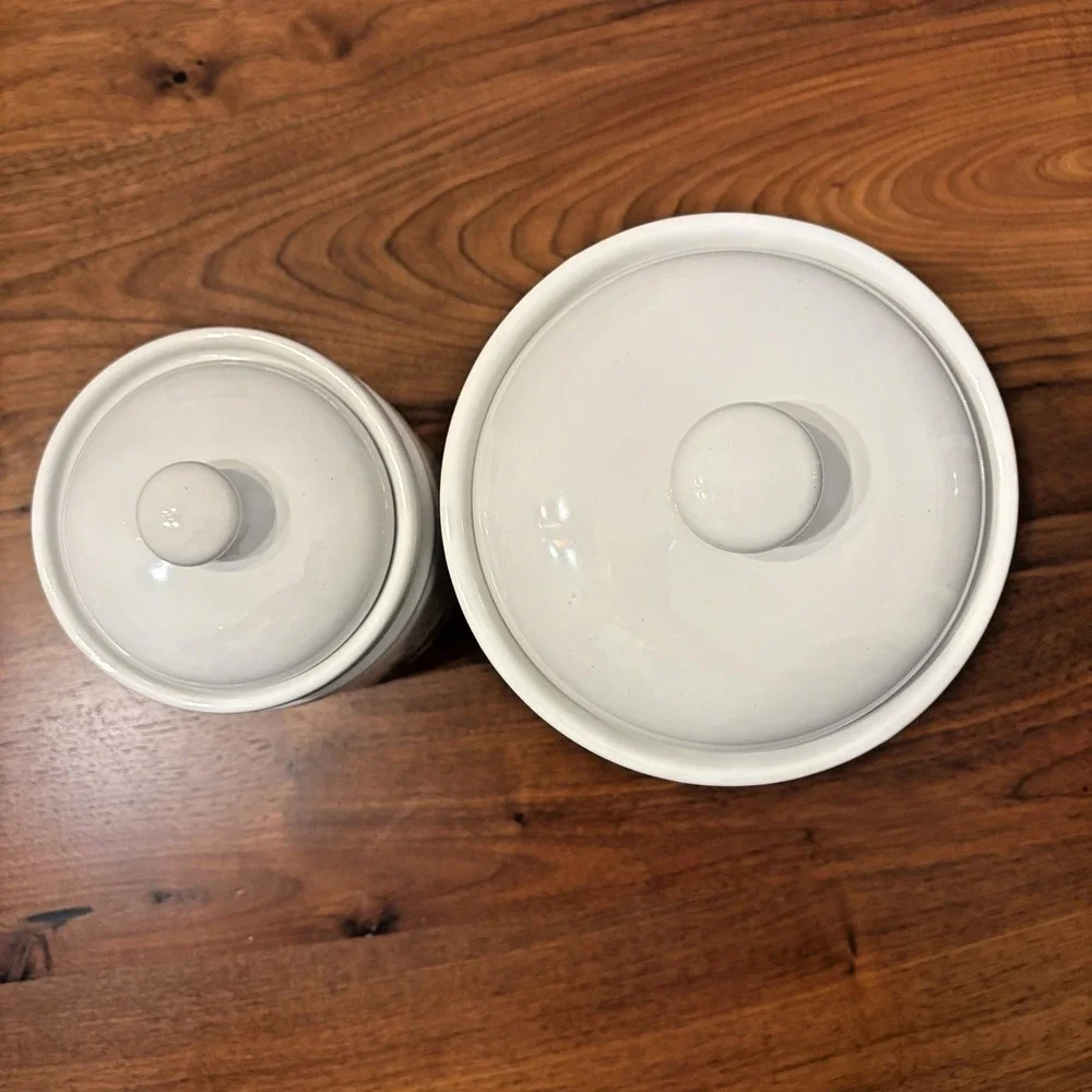 Vintage Home Swan Goose Stoneware Canisters Set of 2 Pink Blue Farmhouse 1980s